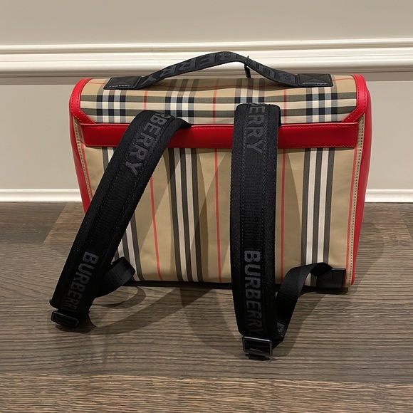 Burberry Check Stripe Kids Satchel - Picture 3 of 5
